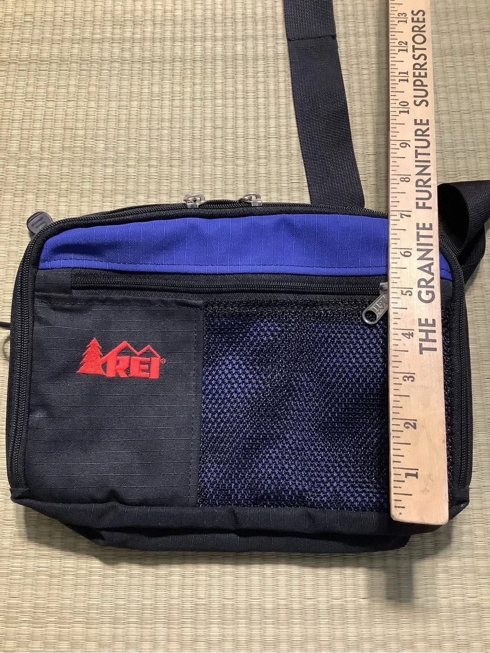 Vintage REI Co-op Fanny Pack Black Blue Utility Bag Travel Hiking